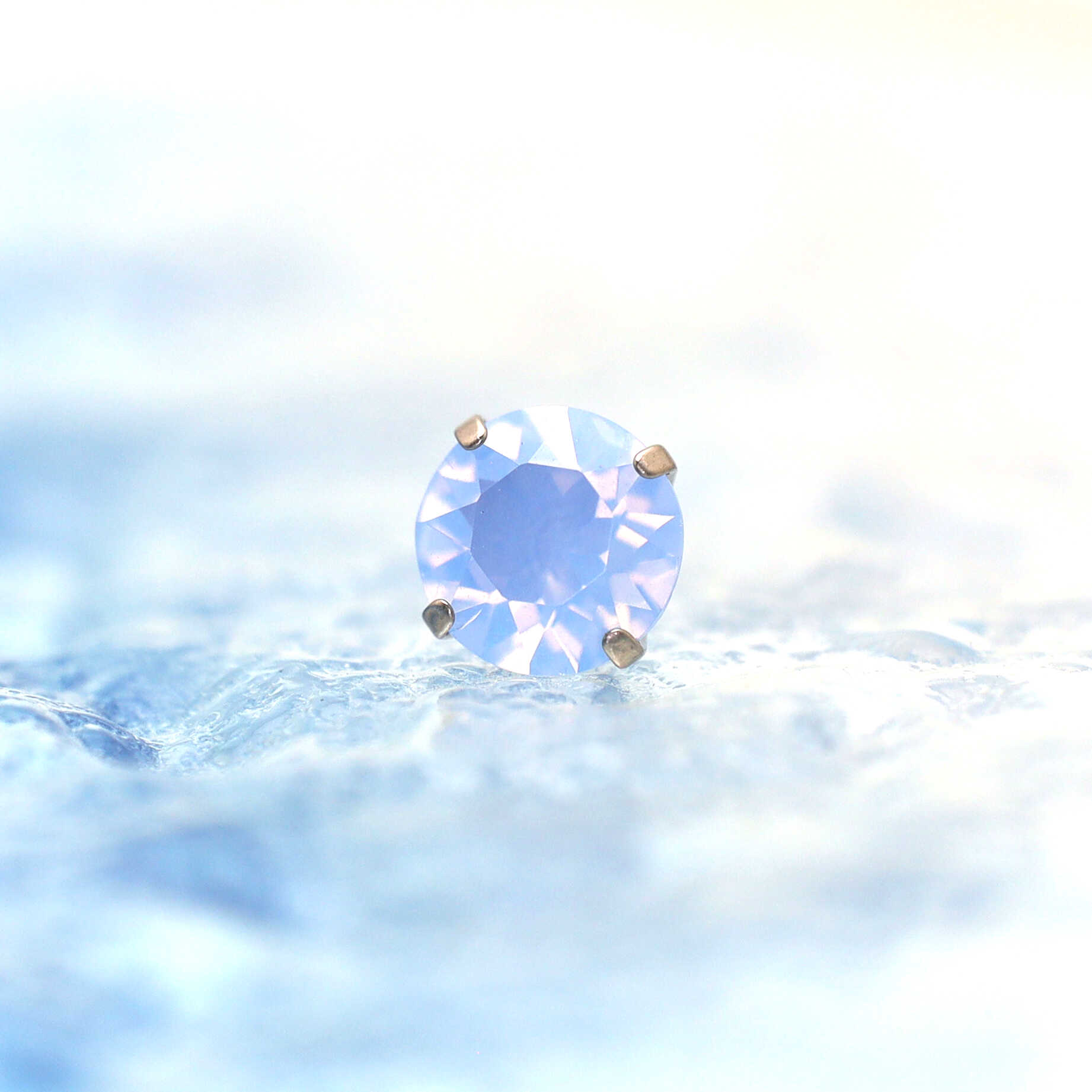 Luxury Matte Titanium Opal Studs - Luxury Matte Titanium Opal Studs - Light Blue / 4mm / 6mm by CRUXJEWELRY