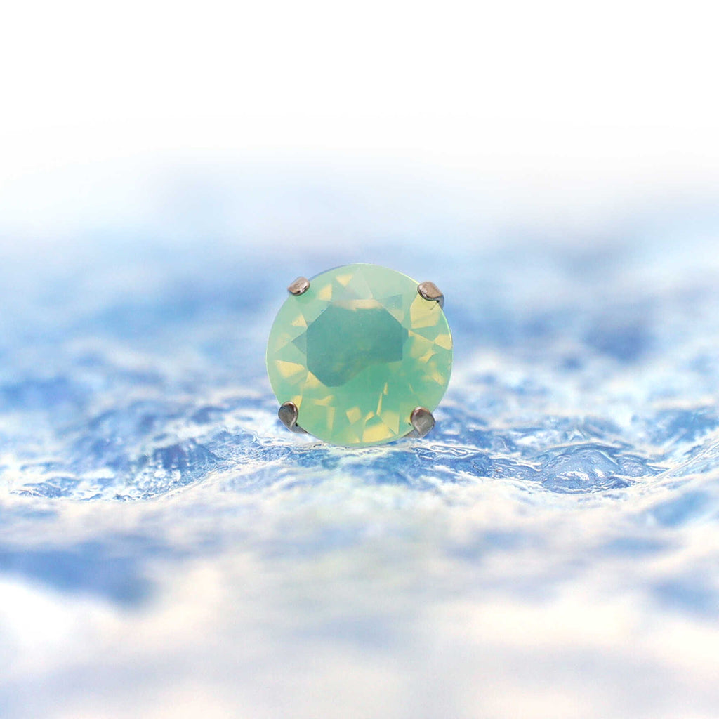 Luxury Matte Titanium Opal Studs - Luxury Matte Titanium Opal Studs - Light Green / 4mm / 6mm by CRUXJEWELRY