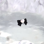 Y2K Gothic Heart & Bow Ear Stud - Y2K Gothic Heart & Bow Ear Stud - Black / 6mm by CRUXJEWELRY