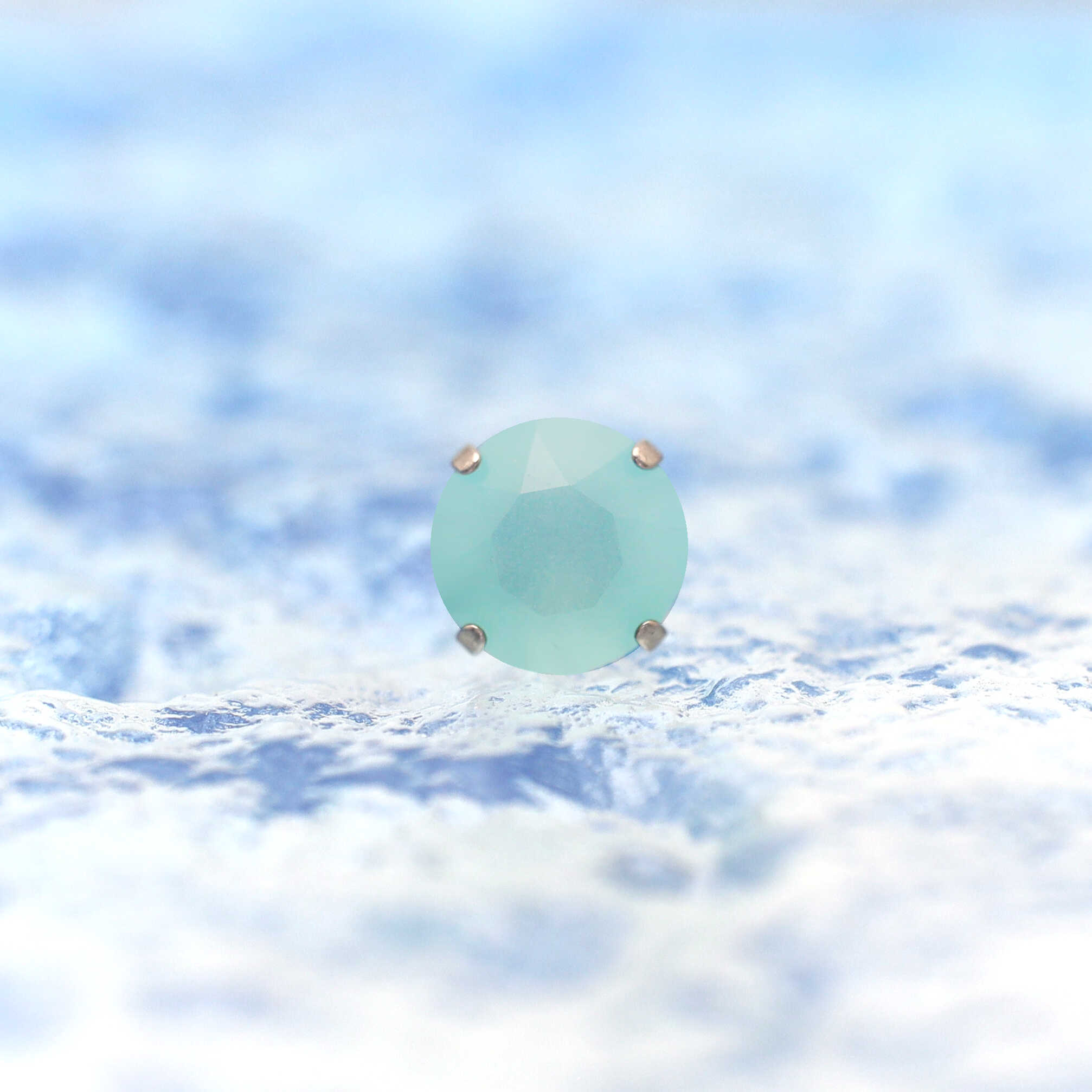 Satin Finish CZ Internally Threaded Titanium Studs - Satin Finish CZ Internally Threaded Titanium Studs - Blue / 6mm by CRUXJEWELRY