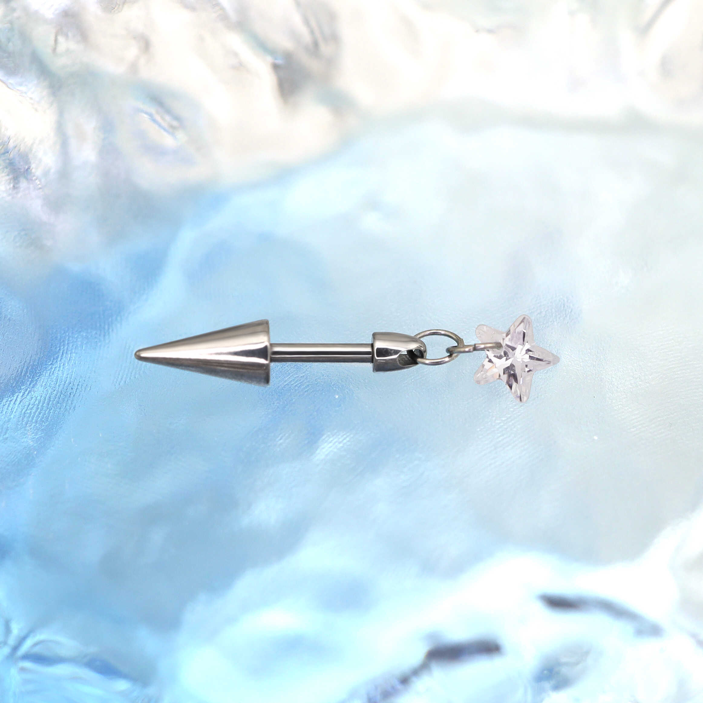 Spike & CZ Rocket Titanium Helix/Lip Studs - Spike & CZ Rocket Titanium Helix/Lip Studs - AB Coating / 6mm by CRUXJEWELRY