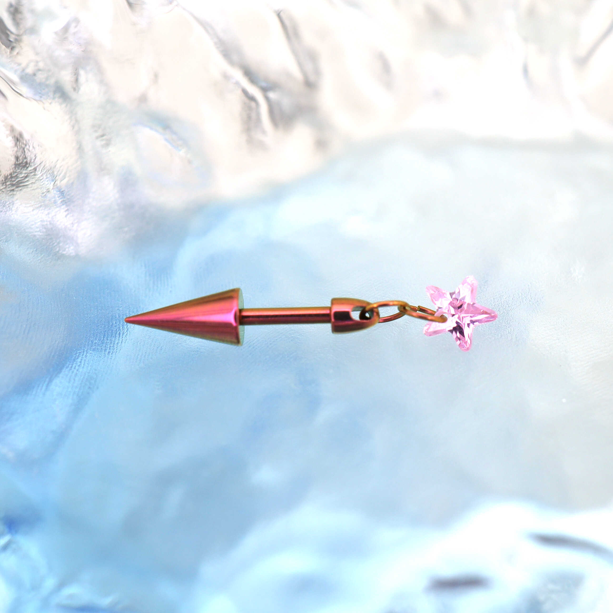 Spike & CZ Rocket Titanium Helix/Lip Studs - Spike & CZ Rocket Titanium Helix/Lip Studs - AB Coating / 6mm by CRUXJEWELRY