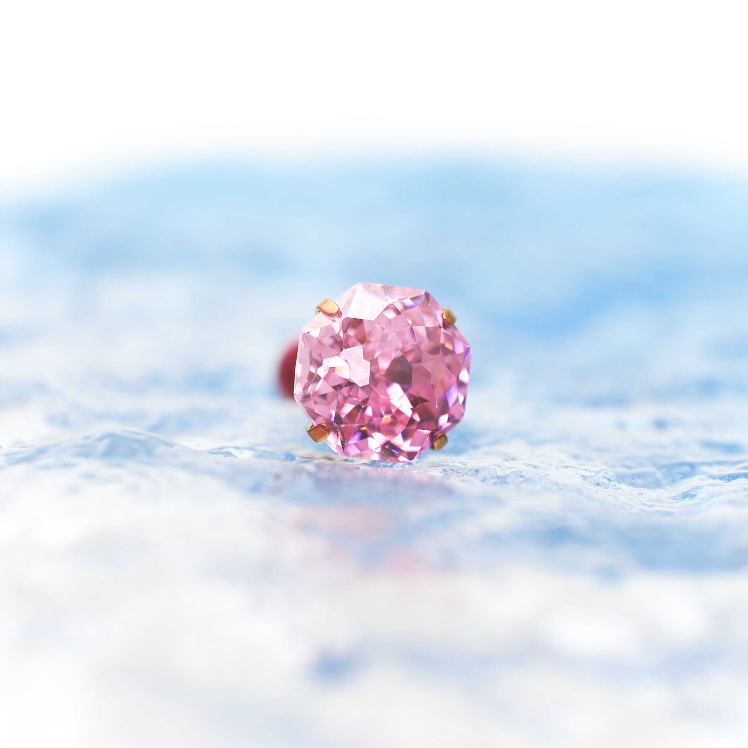 High-Shine CZ Bouquet Internally Threaded Titanium Studs - High-Shine CZ Bouquet Internally Threaded Titanium Studs - Bubblegum Pink by CRUXJEWELRY