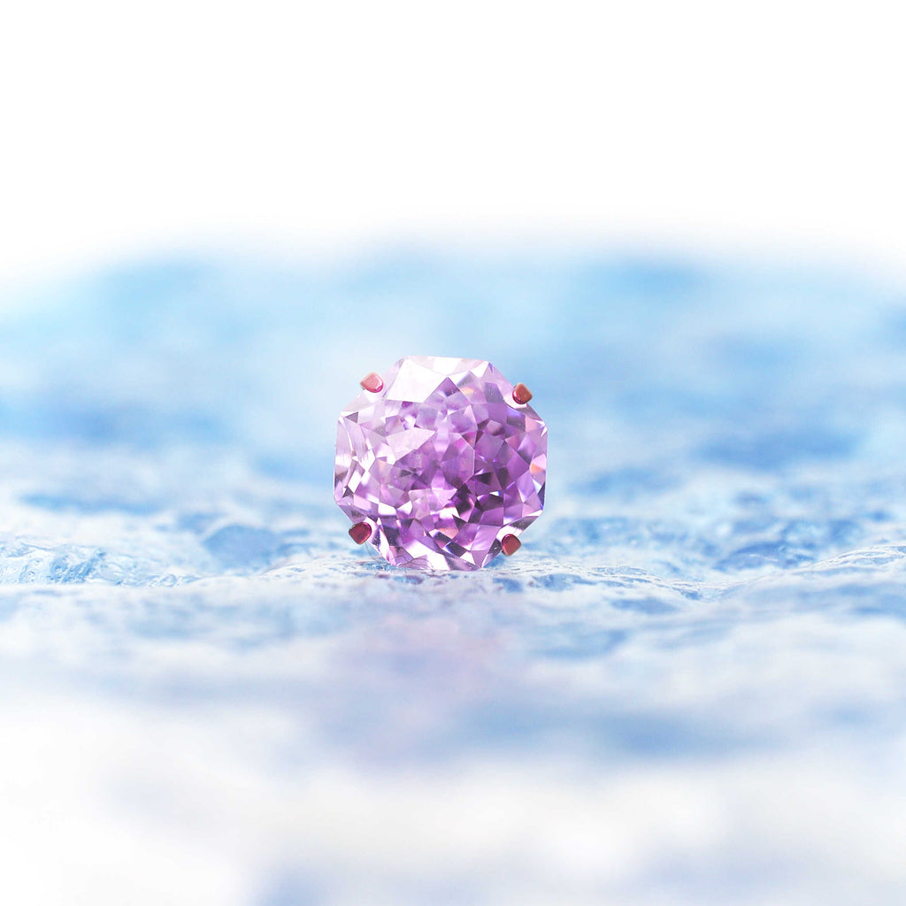 High-Shine CZ Bouquet Internally Threaded Titanium Studs - High-Shine CZ Bouquet Internally Threaded Titanium Studs - Purple by CRUXJEWELRY