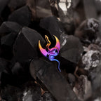 Moon & Snake Internally Threaded Titanium Ear Studs - Moon & Snake Internally Threaded Titanium Ear Studs - Pink-Yellow Gradient / 6mm by CRUXJEWELRY