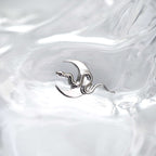 Moon & Snake Internally Threaded Titanium Ear Studs - Moon & Snake Internally Threaded Titanium Ear Studs - Pink-Yellow Gradient / 6mm by CRUXJEWELRY