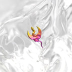 Moon & Snake Internally Threaded Titanium Ear Studs - Moon & Snake Internally Threaded Titanium Ear Studs - Pink-Yellow Gradient / 6mm by CRUXJEWELRY