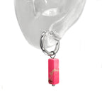 Eastern Aesthetics - Serene Jade & Artisan Ink Wash Jade Earrings - Eastern Aesthetics - Serene Jade & Artisan Ink Wash Jade Earrings - Pair of Pink by CRUXJEWELRY