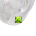 Eastern Aesthetics - Zen Square Emerald Cut Stud Titanium Earrings - Eastern Aesthetics - Zen Square Emerald Cut Stud Titanium Earrings - Bright Green / 6mm by CRUXJEWELRY