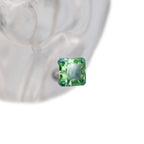 Eastern Aesthetics - Zen Square Emerald Cut Stud Titanium Earrings - Eastern Aesthetics - Zen Square Emerald Cut Stud Titanium Earrings - Deep Green / 6mm by CRUXJEWELRY