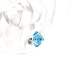 Eastern Aesthetics - Zen Square Emerald Cut Stud Titanium Earrings - Eastern Aesthetics - Zen Square Emerald Cut Stud Titanium Earrings - Sky Blue / 6mm by CRUXJEWELRY