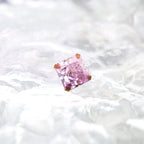 Square Pink & White CZ Titanium Ear Studs - Square Pink & White CZ Titanium Ear Studs - Bubblegum Pink / 6mm / 6mm by CRUXJEWELRY