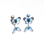 Translucent Gradient Butterfly Titanium Ear Studs - Translucent Gradient Butterfly Titanium Ear Studs - Blue / Set by CRUXJEWELRY