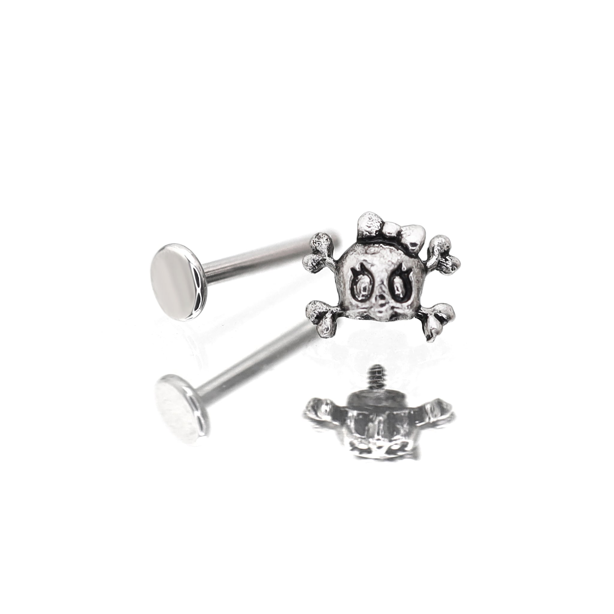 CRUX - Skull Bow Internally Threaded stainless steel Studs - CRUX - Skull Bow Internally Threaded stainless steel Studs - 6mm by CRUXJEWELRY