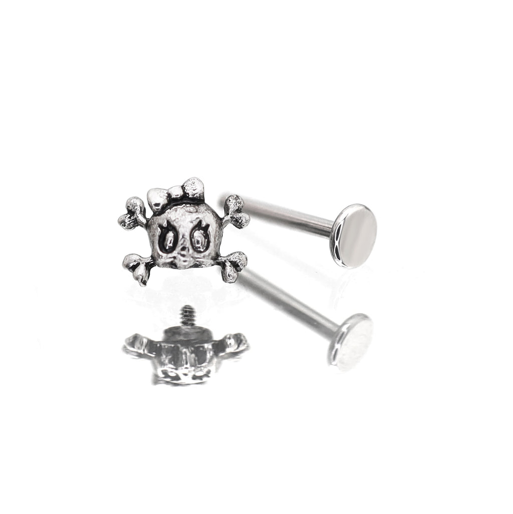 CRUX - Skull Bow Internally Threaded stainless steel Studs - CRUX - Skull Bow Internally Threaded stainless steel Studs - 6mm by CRUXJEWELRY
