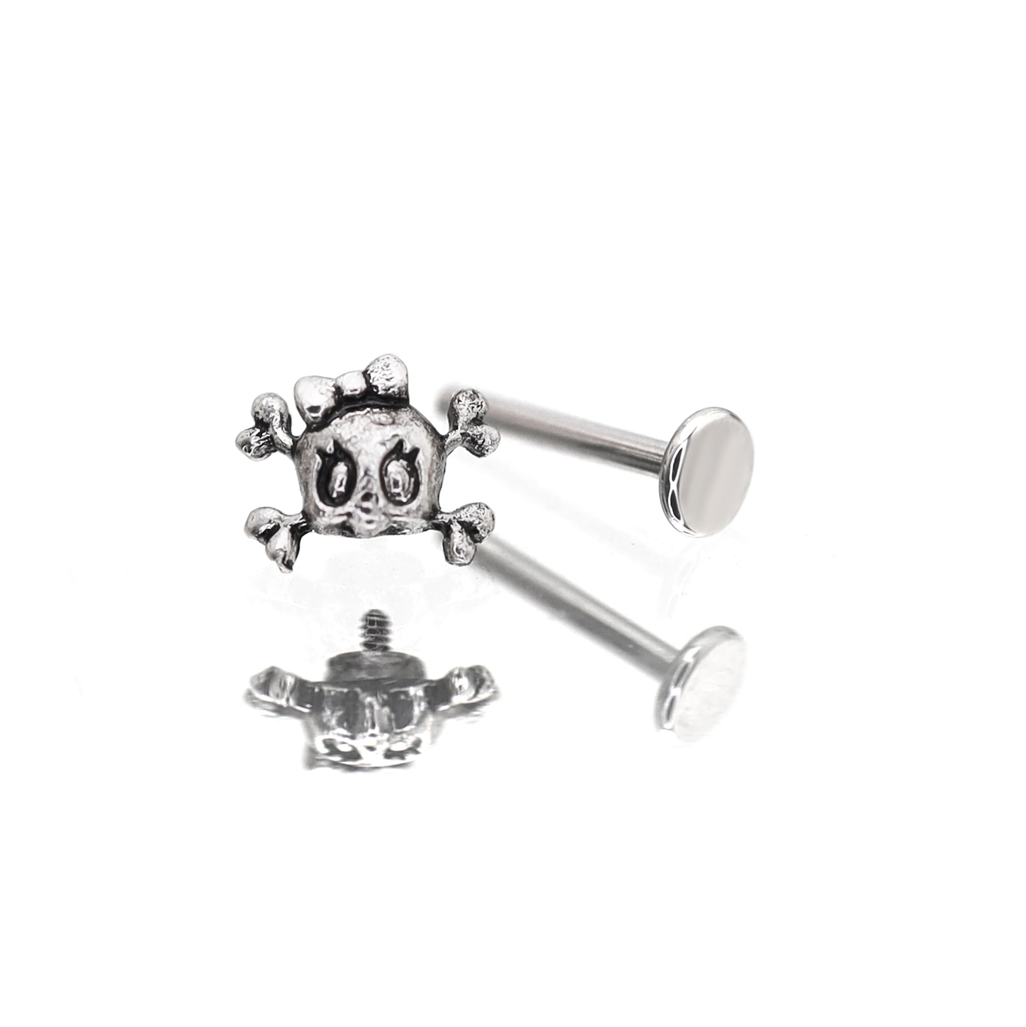 CRUX - Skull Bow Internally Threaded stainless steel Studs - CRUX - Skull Bow Internally Threaded stainless steel Studs - 6mm by CRUXJEWELRY