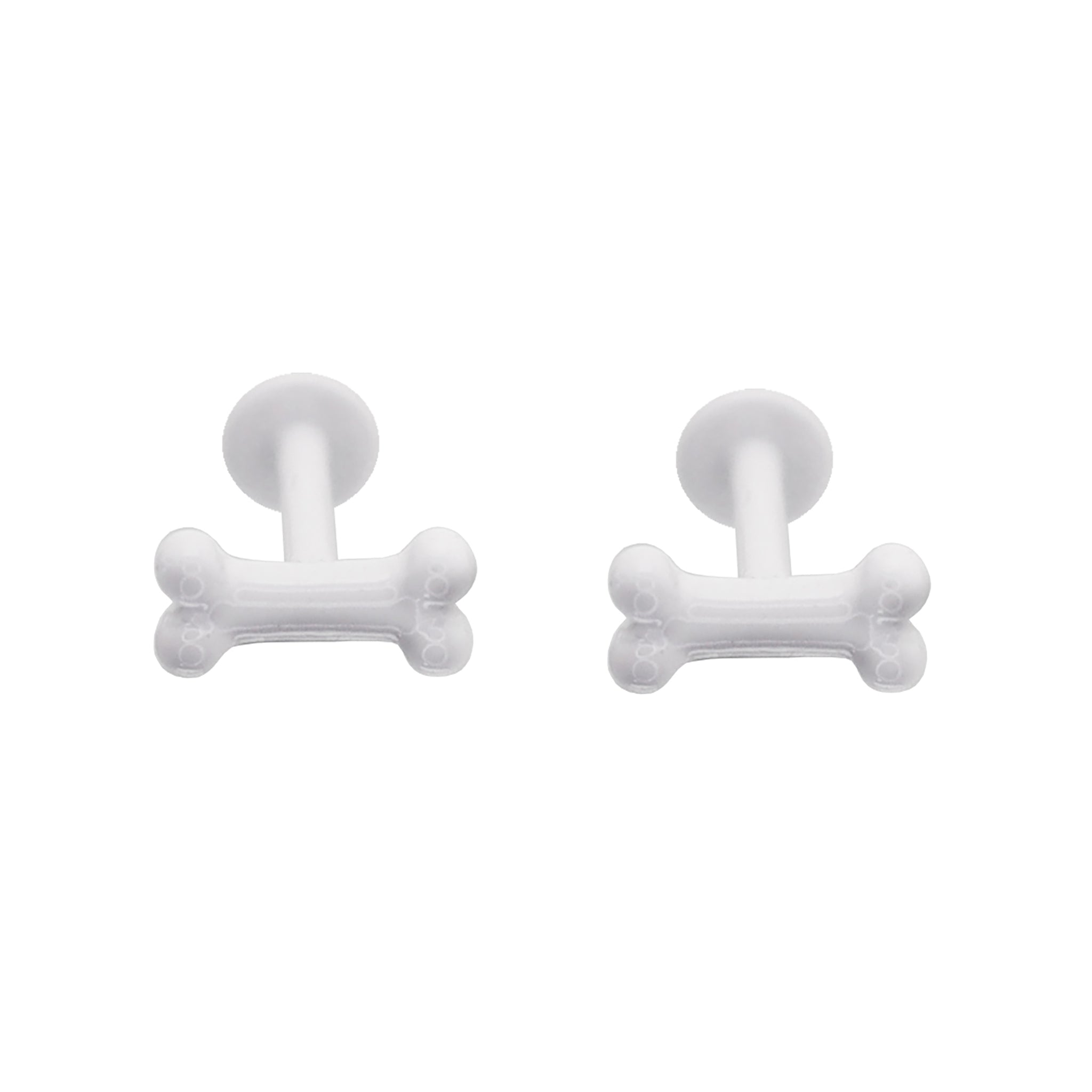 CRUX - White Fishbone Internally Threaded stainless steel Studs - CRUX - White Fishbone Internally Threaded stainless steel Studs - Fishbone / 8mm by CRUXJEWELRY