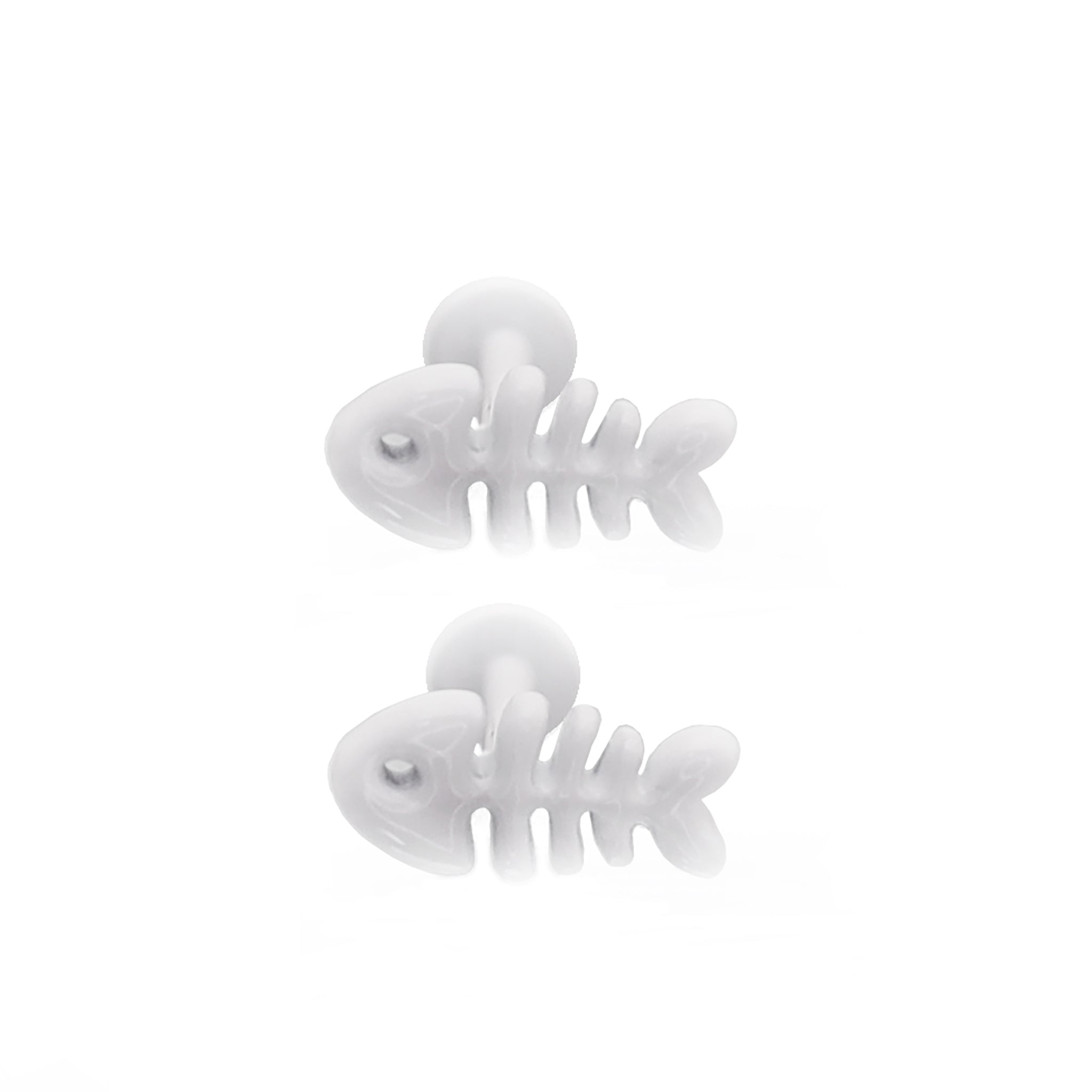 CRUX - White Fishbone Internally Threaded stainless steel Studs - CRUX - White Fishbone Internally Threaded stainless steel Studs - Fishbone / 8mm by CRUXJEWELRY