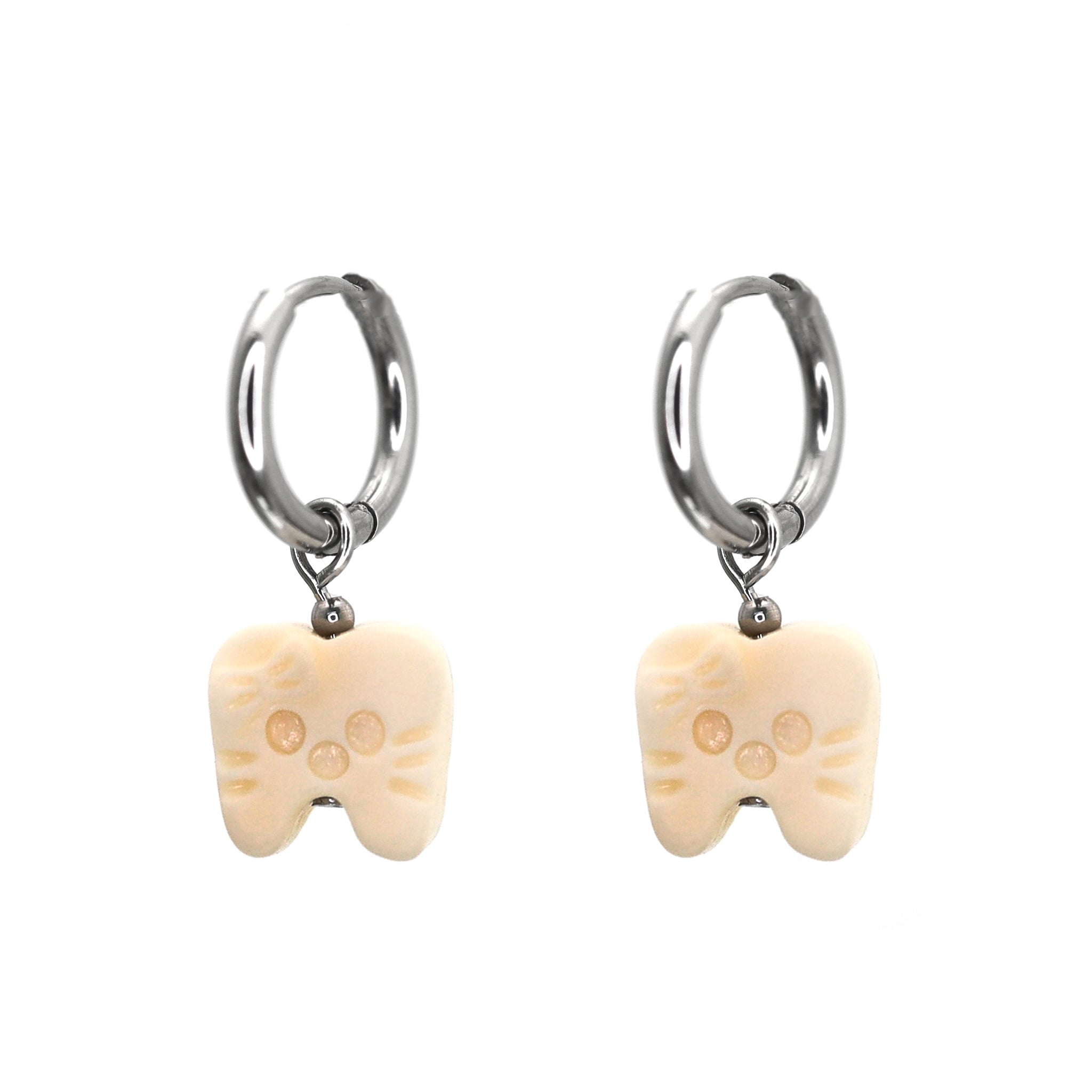 PAIR OF Kitty Fang Pendant stainless steel Earrings - PAIR OF Kitty Fang Pendant stainless steel Earrings - Default Title by CRUXJEWELRY