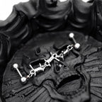 Knotted Bondage Double Hole Stainless Steel Ear Studs - Knotted Bondage Double Hole Stainless Steel Ear Studs - Default Title by CRUXJEWELRY