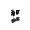 Black & White Heart Bow Stainless Steel Ear Studs - Black & White Heart Bow Stainless Steel Ear Studs - Single / 0.8mm/20G by CRUXJEWELRY