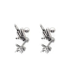 Punk Middle Finger stainless steel Ear Studs - Punk Middle Finger stainless steel Ear Studs - Set by CRUXJEWELRY