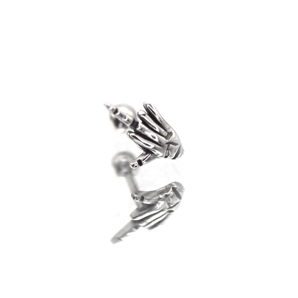 Punk Middle Finger stainless steel Ear Studs - Punk Middle Finger stainless steel Ear Studs - Single by CRUXJEWELRY