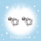 Christmas - Wreath CZ Stainless Steel Earring - Christmas - Wreath CZ Stainless Steel Earring - Default Title by CRUXJEWELRY