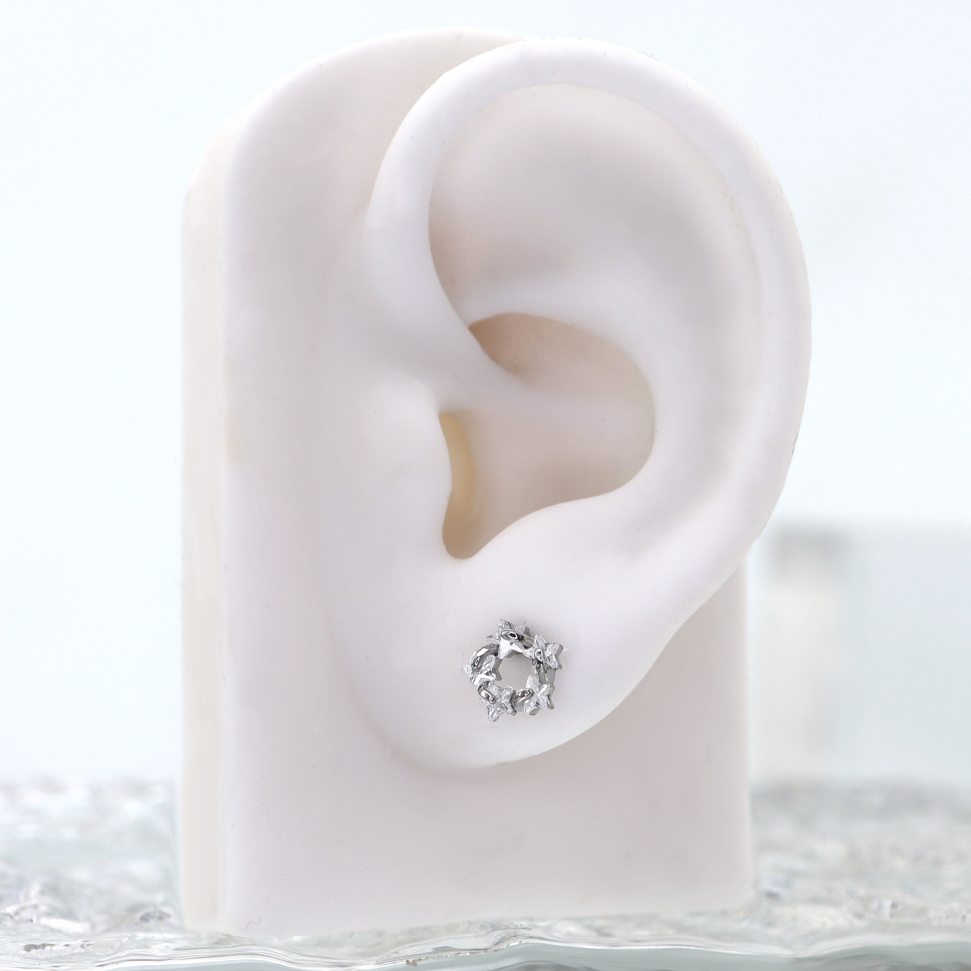 Christmas - Wreath CZ Stainless Steel Earring - Christmas - Wreath CZ Stainless Steel Earring - Default Title by CRUXJEWELRY