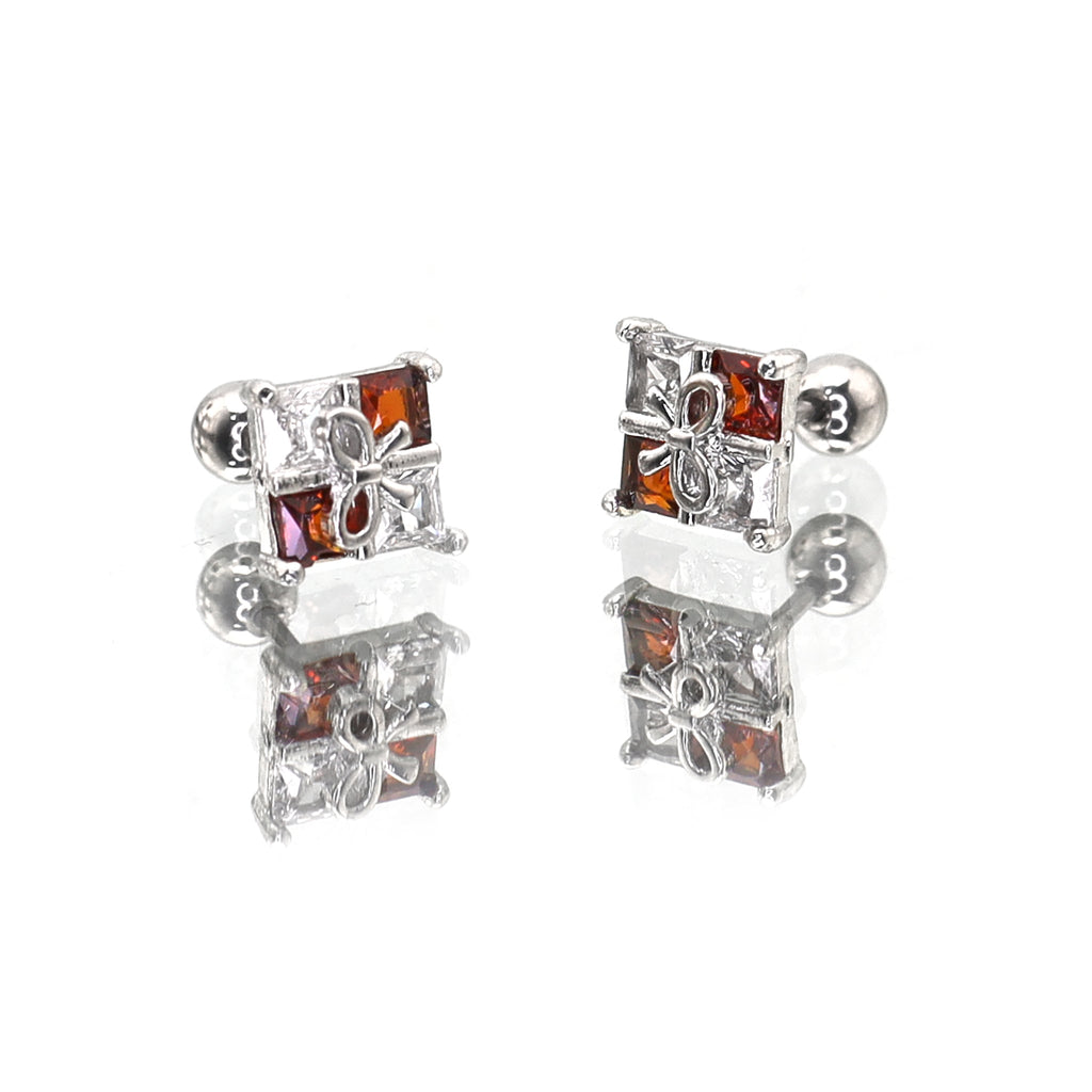 Christmas - Gift Box CZ stainless steel Ear Studs - Christmas - Gift Box CZ stainless steel Ear Studs - Single / 0.8mm/20G by CRUXJEWELRY