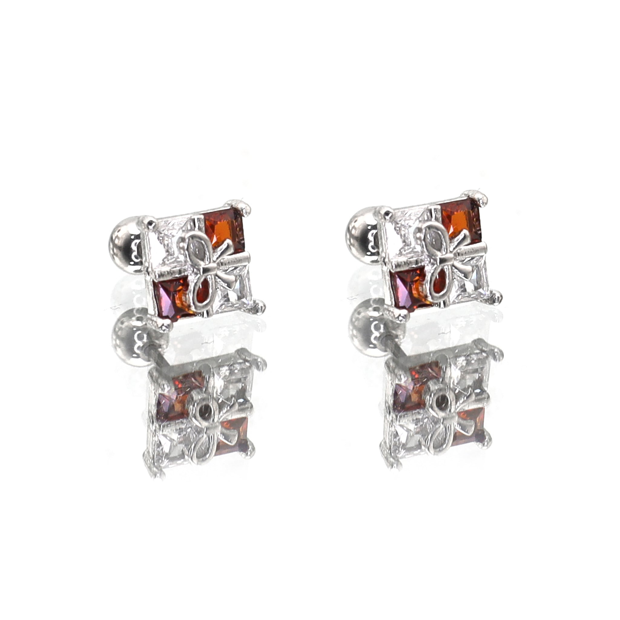Christmas - Gift Box CZ stainless steel Ear Studs - Christmas - Gift Box CZ stainless steel Ear Studs - Single / 0.8mm/20G by CRUXJEWELRY