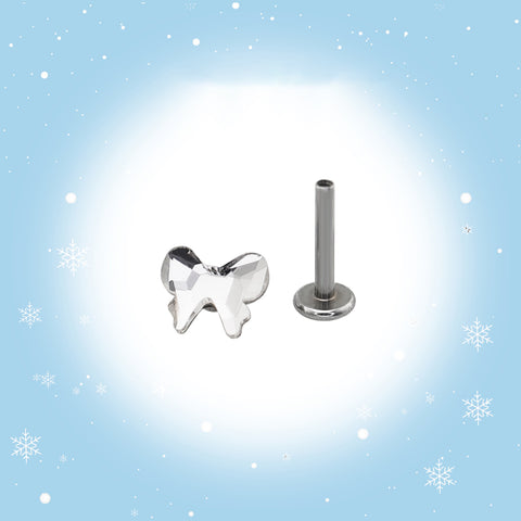 Weihnachten - Ohrstecker mit Schleife, Innengewinde, Edelstahl 