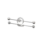 Moon & Sun CZ Stainless Steel Industrial Barbell - Moon & Sun CZ Stainless Steel Industrial Barbell - Default Title by CRUXJEWELRY