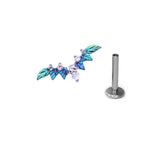 Teardrop Bat CZ Titanium Ear Studs - Teardrop Bat CZ Titanium Ear Studs - Blue-Green Gradient / 5mm by CRUXJEWELRY