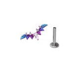 Teardrop Bat CZ Titanium Ear Studs - Teardrop Bat CZ Titanium Ear Studs - Purple-Blue Gradient / 5mm by CRUXJEWELRY