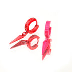 PAIR OF Colored Stud Pendant Stainless Steel Y2K Earrings - product image 5