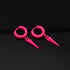 PAIR OF Colored Stud Pendant Stainless Steel Y2K Earrings - product image 2