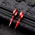 PAIR OF Colored Stud Pendant Stainless Steel Y2K Earrings - product overview