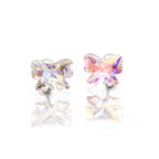 PAIR OF Sweet Bow Refractive CZ stainless steel Ear Studs - PAIR OF Sweet Bow Refractive CZ stainless steel Ear Studs - Set by CRUXJEWELRY