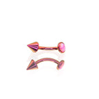 Rainbow Opal Spike Titanium Rook Jewelry - Rainbow Opal Spike Titanium Rook Jewelry - pink-1 / 6mm by CRUXJEWELRY