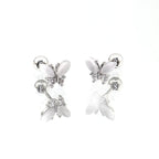 White Elegant CZ Butterfly stainless steel Ear Studs - White Elegant CZ Butterfly stainless steel Ear Studs - Single by CRUXJEWELRY