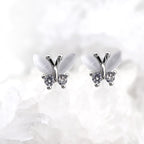 White Elegant CZ Butterfly stainless steel Ear Studs - White Elegant CZ Butterfly stainless steel Ear Studs - Single by CRUXJEWELRY
