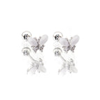 White Elegant CZ Butterfly stainless steel Ear Studs - White Elegant CZ Butterfly stainless steel Ear Studs - Single by CRUXJEWELRY
