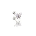 White Elegant CZ Butterfly stainless steel Ear Studs - White Elegant CZ Butterfly stainless steel Ear Studs - Single by CRUXJEWELRY