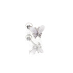 White Elegant CZ Butterfly stainless steel Ear Studs - White Elegant CZ Butterfly stainless steel Ear Studs - Single by CRUXJEWELRY