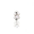 Pearl & Four Leaf Clover white-gold-plated copper Ear Studs - Pearl & Four Leaf Clover white-gold-plated copper Ear Studs - Single by CRUXJEWELRY