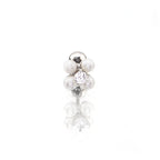 Pearl & Four Leaf Clover white-gold-plated copper Ear Studs - Pearl & Four Leaf Clover white-gold-plated copper Ear Studs - Single by CRUXJEWELRY