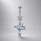 Opal Celestial Titanium Belly Ring