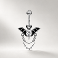 Bat CZ Dangle Belly Ring