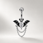 Bat CZ Dangle Belly Ring